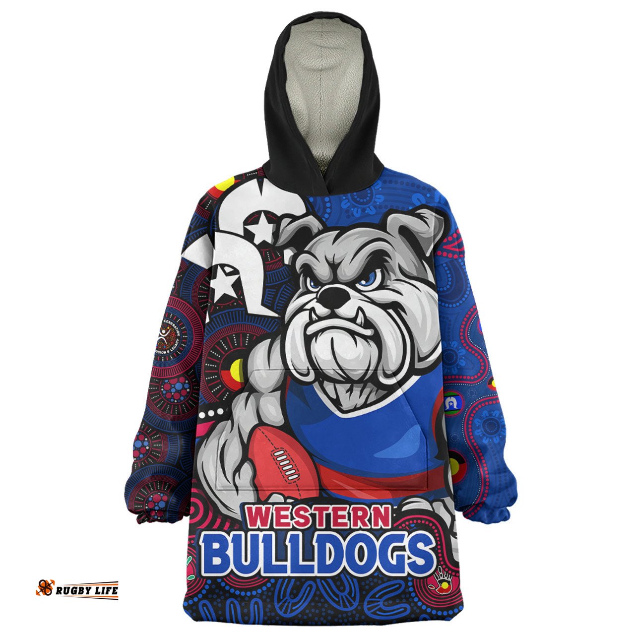 Western Bulldogs NAIDOC Spirit Of Country Wearable Blanket Hoodie Aussie Oodie