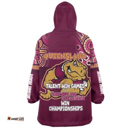 Cane Toads Sport Custom Talent Win Games But Teamwork And Intelligence Win Championships With Aboriginal Style Wearable Blanket Hoodie Aussie Oodie
