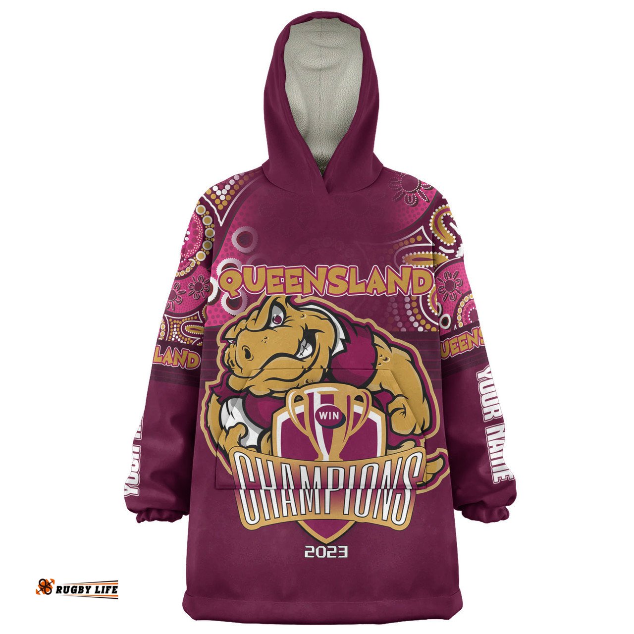 Cane Toads Sport Custom Talent Win Games But Teamwork And Intelligence Win Championships With Aboriginal Style Wearable Blanket Hoodie Aussie Oodie