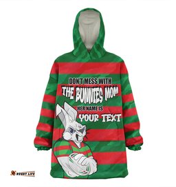 South Sydney Rabbitohs Mother's Day Screaming Mom and Crazy Fan Wearable Blanket Hoodie Aussie Oodie