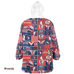 Sydney Roosters Team Of Us Die Hard Fan Supporters Comic Style Wearable Blanket Hoodie Aussie Oodie