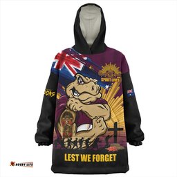 Queensland Maroons Fearless ANZAC Defender Wearable Blanket Hoodie Aussie Oodie