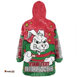 South Sydney Rabbitohs Team With Dot And Star Patterns For Tough Fan Wearable Blanket Hoodie Aussie Oodie