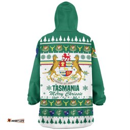 Tasmania Christmas Merry Chrissie Wearable Blanket Hoodie Aussie Oodie