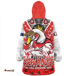 Sydney Swans Ripped Legacy Of The Game The ANZAC Spirit Lives On Wearable Blanket Hoodie Aussie Oodie