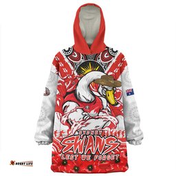 Sydney Swans Ripped Legacy Of The Game The ANZAC Spirit Lives On Wearable Blanket Hoodie Aussie Oodie