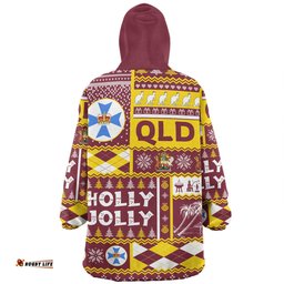 Queensland Christmas Holly Jolly Chrissie Wearable Blanket Hoodie Aussie Oodie
