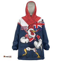 Sydney Roosters Custom For Die Hard Fan Australia Flag Scratch Style Wearable Blanket Hoodie Aussie Oodie