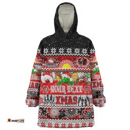 St. George Illawarra Dragons Christmas Aboriginal Custom Indigenous Knitted Ugly Xmas Style Wearable Blanket Hoodie Aussie Oodie
