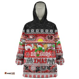 St. George Illawarra Dragons Christmas Aboriginal Custom Indigenous Knitted Ugly Xmas Style Wearable Blanket Hoodie Aussie Oodie