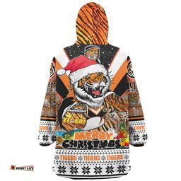 Wests Tigers Christmas Custom Tigers Santa Aussie Big Things Wearable Blanket Hoodie Aussie Oodie