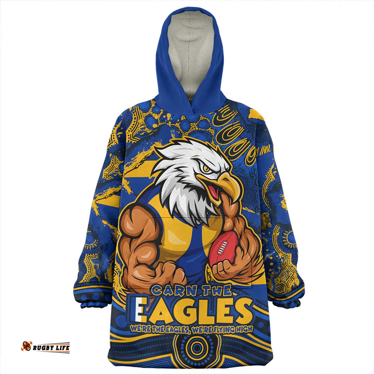West Coast Eagles Blazing Spirit Of Victory Wearable Blanket Hoodie Aussie Oodie
