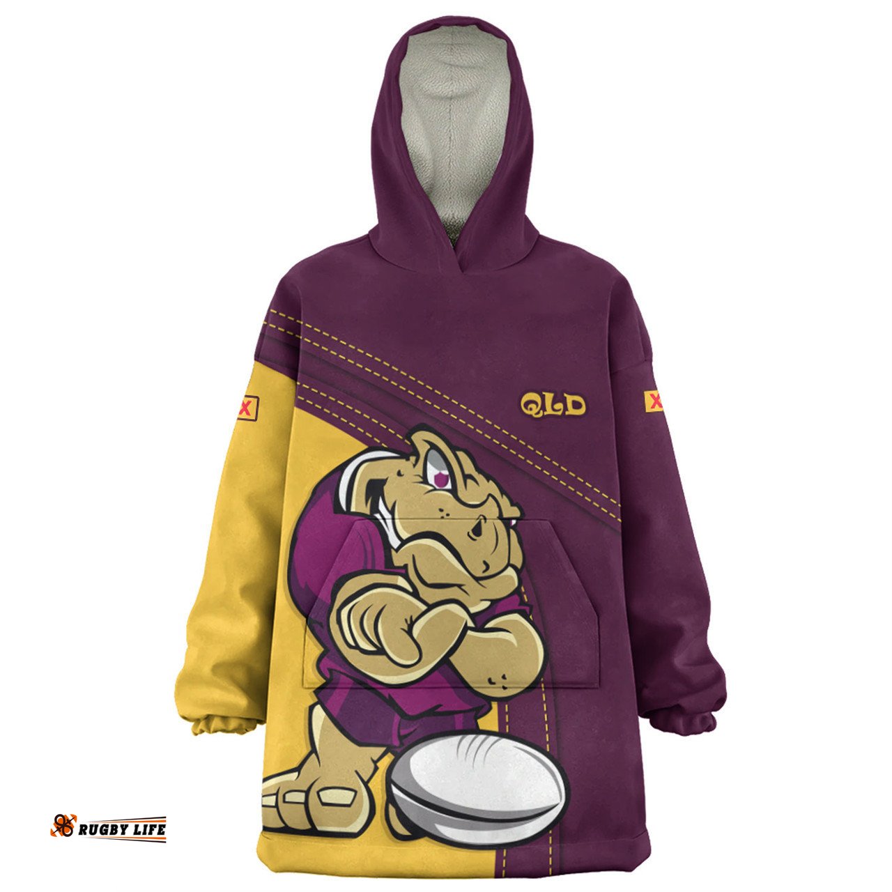 Queensland Maroons Custom Team Of Us Die Hard Fan Supporters Wearable Blanket Hoodie Aussie Oodie