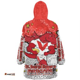 St. George Illawarra Dragons Custom Team With Dot And Star Patterns For Tough Fan Wearable Blanket Hoodie Aussie Oodie