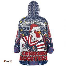 Sydney Roosters Christmas Custom Christmas Knit Patterns Vintage Jersey Ugly Wearable Blanket Hoodie Aussie Oodie