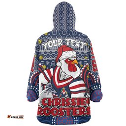 Sydney Roosters Christmas Custom Christmas Knit Patterns Vintage Jersey Ugly Wearable Blanket Hoodie Aussie Oodie