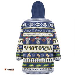 Victoria Big Things Christmas Custom Giant Koala And Murray Cod Wearable Blanket Hoodie Aussie Oodie