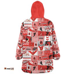 St. George Illawarra Dragons Team Of Us Die Hard Fan Supporters Comic Style Wearable Blanket Hoodie Aussie Oodie