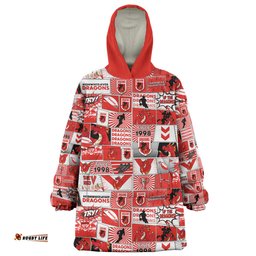 St. George Illawarra Dragons Team Of Us Die Hard Fan Supporters Comic Style Wearable Blanket Hoodie Aussie Oodie
