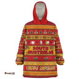 South Australia Christmas Custom Happy Chrissie Ugly Style Wearable Blanket Hoodie Aussie Oodie