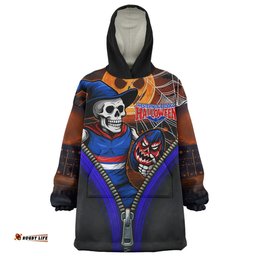 Western Bulldogs Halloween Night Reaper Zipper Wearable Blanket Hoodie Aussie Oodie