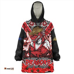 St. George Illawarra Dragons Ripped Legacy Of The Game The ANZAC Spirit Lives On Wearable Blanket Hoodie Aussie Oodie