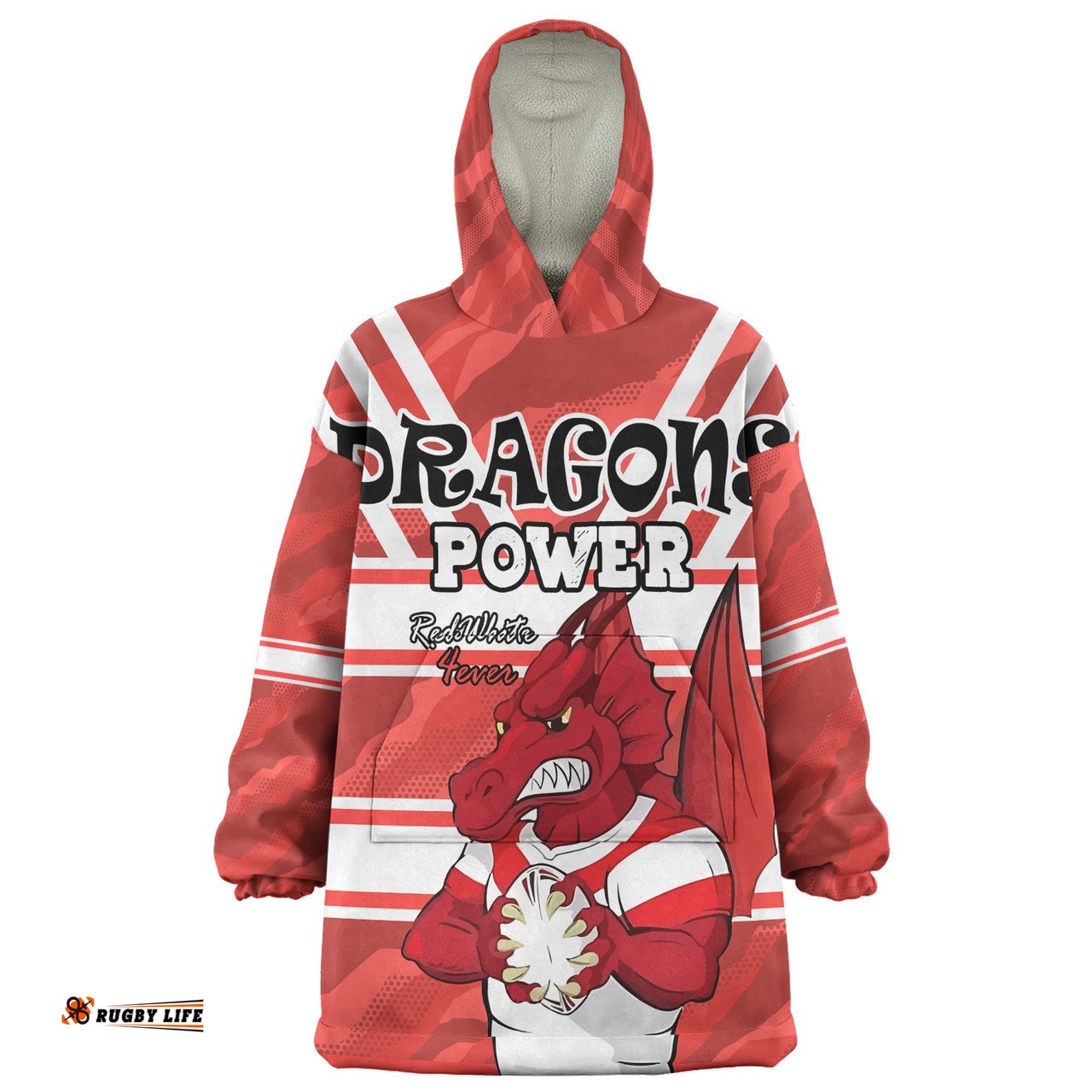 St. George Illawarra Dragons Custom St. George Illawarra Dragons Supporter Wearable Blanket Hoodie Aussie Oodie
