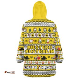 Western Australia Christmas Custom Happy Chrissie Ugly Style Wearable Blanket Hoodie Aussie Oodie