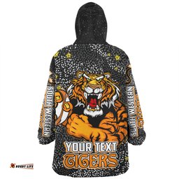 Wests Tigers Custom Team With Dot And Star Patterns For Tough Fan Wearable Blanket Hoodie Aussie Oodie