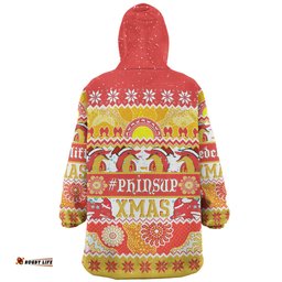 Redcliffe Dolphins Christmas Aboriginal Custom Indigenous Knitted Ugly Xmas Style Wearable Blanket Hoodie Aussie Oodie
