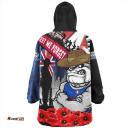 Western Bulldogs Anzac Day Honor United In Spirit Wearable Blanket Hoodie Aussie Oodie