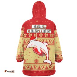 Redcliffe Dolphins Christmas Custom Special Ugly Christmas Wearable Blanket Hoodie Aussie Oodie