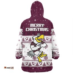 Manly Warringah Sea Eagles Christmas Custom Special Ugly Christmas Wearable Blanket Hoodie Aussie Oodie