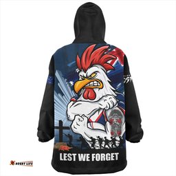 Sydney Roosters Fearless ANZAC Defender Wearable Blanket Hoodie Aussie Oodie