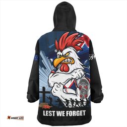 Sydney Roosters Fearless ANZAC Defender Wearable Blanket Hoodie Aussie Oodie