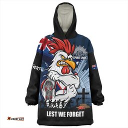 Sydney Roosters Fearless ANZAC Defender Wearable Blanket Hoodie Aussie Oodie