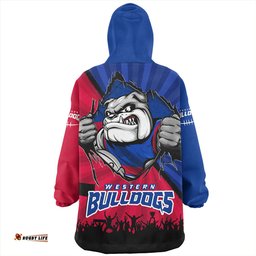 Western Bulldogs Breaking Through Fan Design Wearable Blanket Hoodie Aussie Oodie