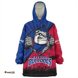 Western Bulldogs Breaking Through Fan Design Wearable Blanket Hoodie Aussie Oodie