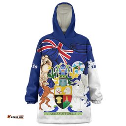 Queensland Power Pride And Heritage Crest Wearable Blanket Hoodie Aussie Oodie