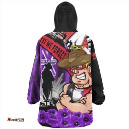 St Kilda ANZAC Day Honor Purple Valor And Spirit Wearable Blanket Hoodie Aussie Oodie