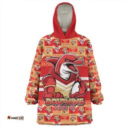 Redcliffe Dolphins Champions Pride Comic Style Wearable Blanket Hoodie Aussie Oodie