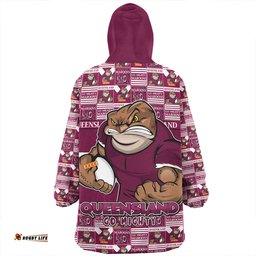 Queensland Maroons Champions Pride Comic Style Wearable Blanket Hoodie Aussie Oodie