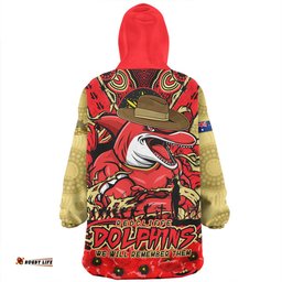 Redcliffe Dolphins Ripped Legacy Of The Game The ANZAC Spirit Lives On Wearable Blanket Hoodie Aussie Oodie