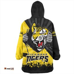 Richmond Breaking Through Fan Design Wearable Blanket Hoodie Aussie Oodie