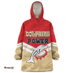Redcliffe Dolphins Custom I Hate Being This Awesome But Redcliffe Dolphins Wearable Blanket Hoodie Aussie Oodie