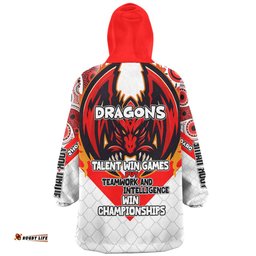 St. George Illawarra Dragons Custom Talent Win Games But Teamwork And Intelligence Win Championships With Aboriginal Style Wearable Blanket Hoodie Aussie Oodie