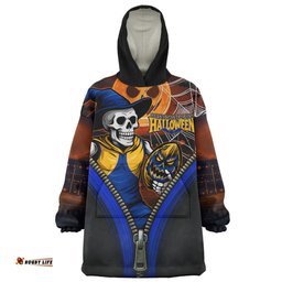 West Coast Eagles Halloween Night Reaper Zipper Wearable Blanket Hoodie Aussie Oodie