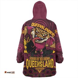 Queensland Maroons State Crusher Maroons Wearable Blanket Hoodie Aussie Oodie