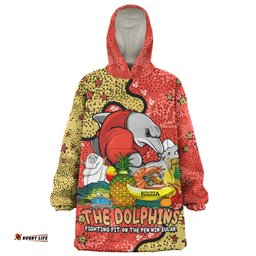 Redcliffe Dolphins Custom Australian Big Things Wearable Blanket Hoodie Aussie Oodie