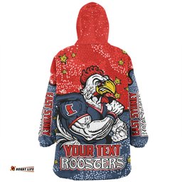 Sydney Roosters Custom Team With Dot And Star Patterns For Tough Fan Wearable Blanket Hoodie Aussie Oodie